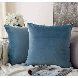 Miulee 2 Pk Velvet Pillow Cases Covers Square 22x22